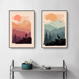 Dekofin™  Sunrise Mountain Forest Wall Art Posters