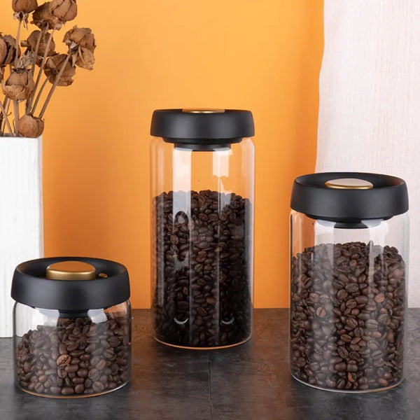 GIANXI Vacuum Sealed Jug Coffee Beans Glass Airtight Canister
