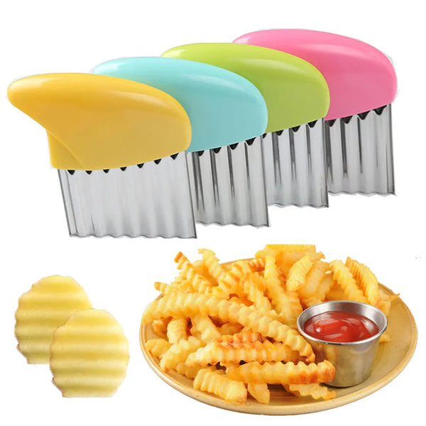 Vegetable Potato Carrot Wavy Cutter Steel Corrugated Wave Knife