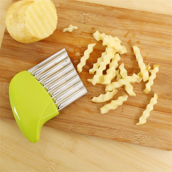 Vegetable Potato Carrot Wavy Cutter Steel Corrugated Wave Knife