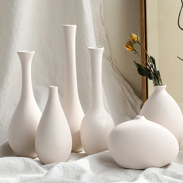 Dekofin™ Nordic White Ceramic Flower Vase