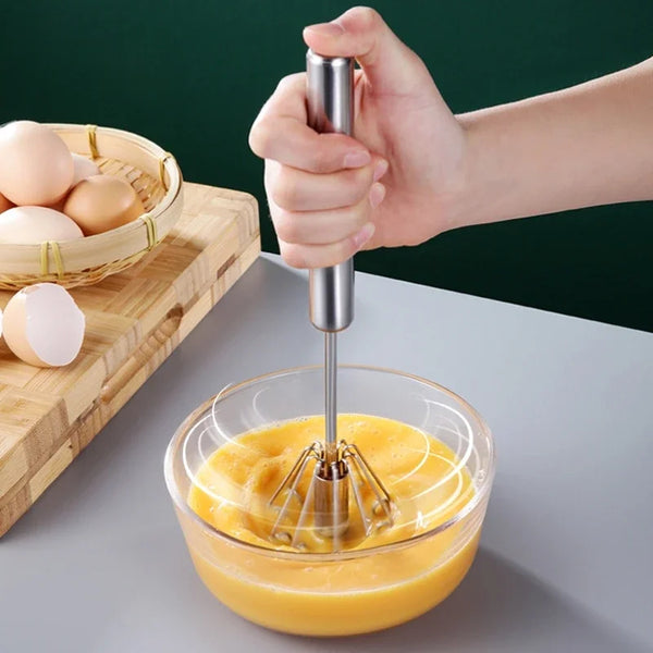 DEKOFIN™ Hand Pressure Semi-automatic Egg Beater, Stainless Steel